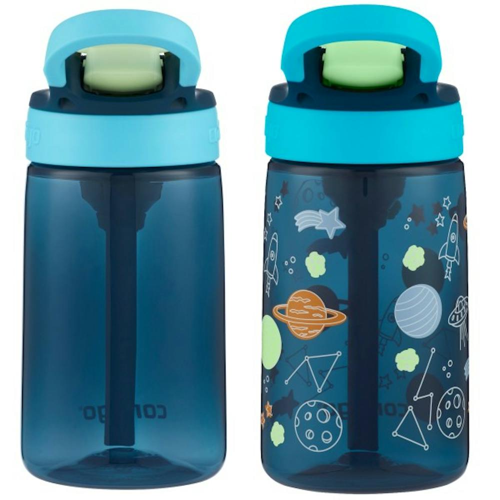 Contigo® Kids Water Bottle with Redesigned AUTOSPOUT® Straw, 14 oz, 2 pack - Blue Raspberry & Cosmos