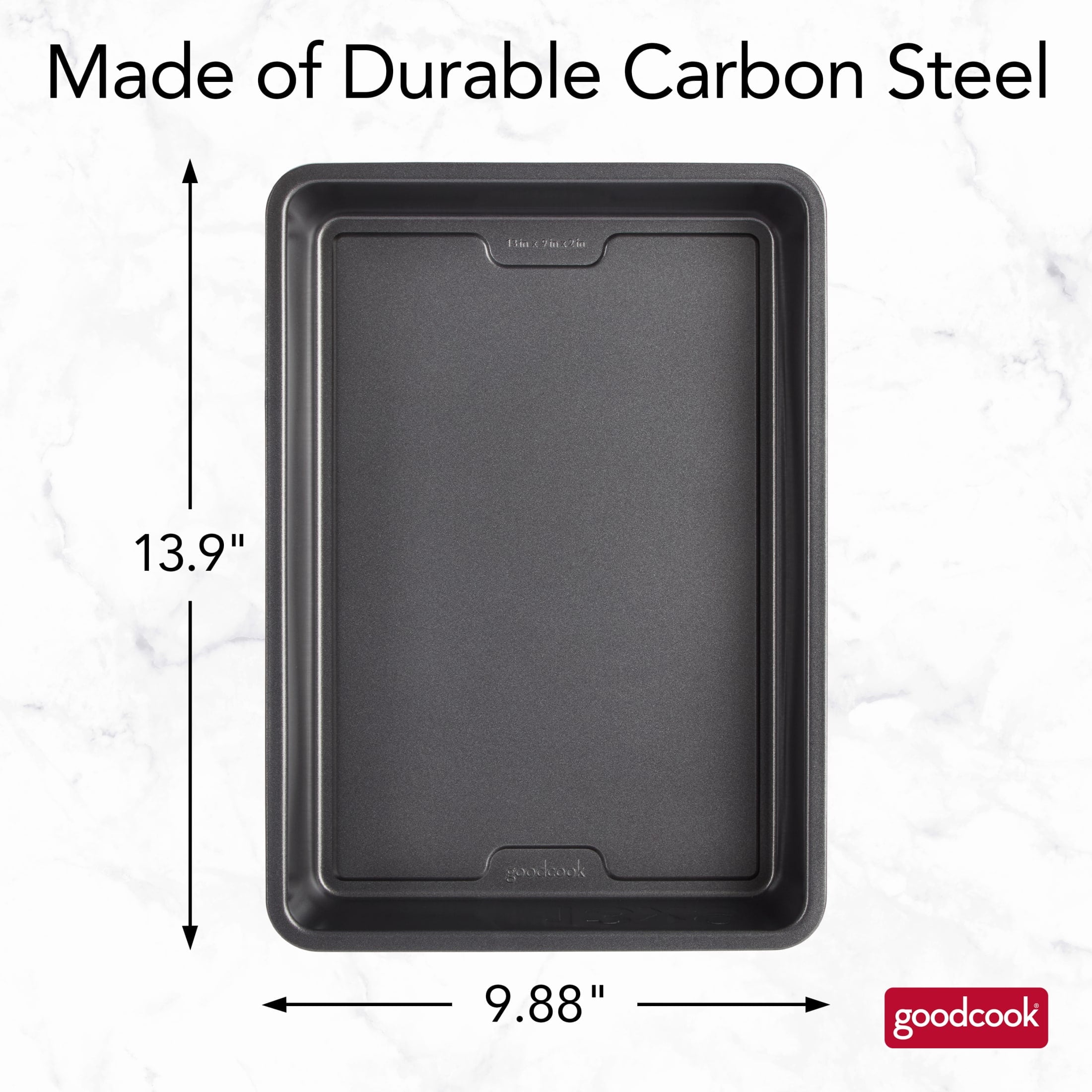 Nonstick Steel Baking Pan, 9" x 13", Gray