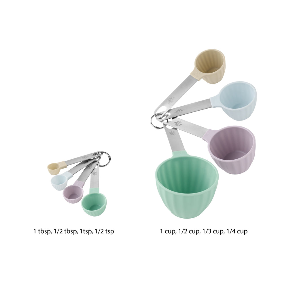 8-Piece Plastic Measuring Cup and Spoon Set, Multicolor
