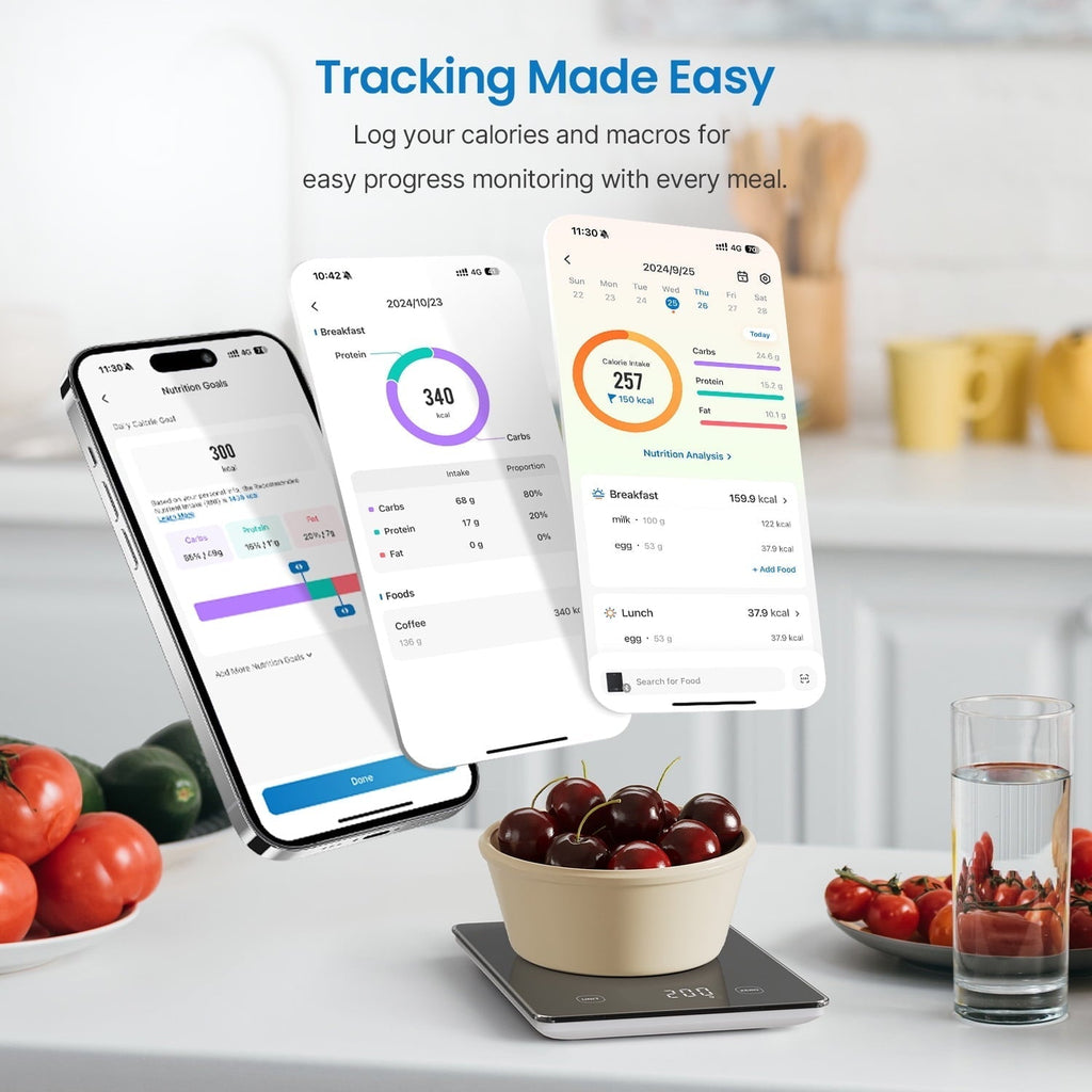 Food Scale, Digital Kitchen Scale with Nutritional Calculator, Gram Scale for Weight Loss, Baking and Co...