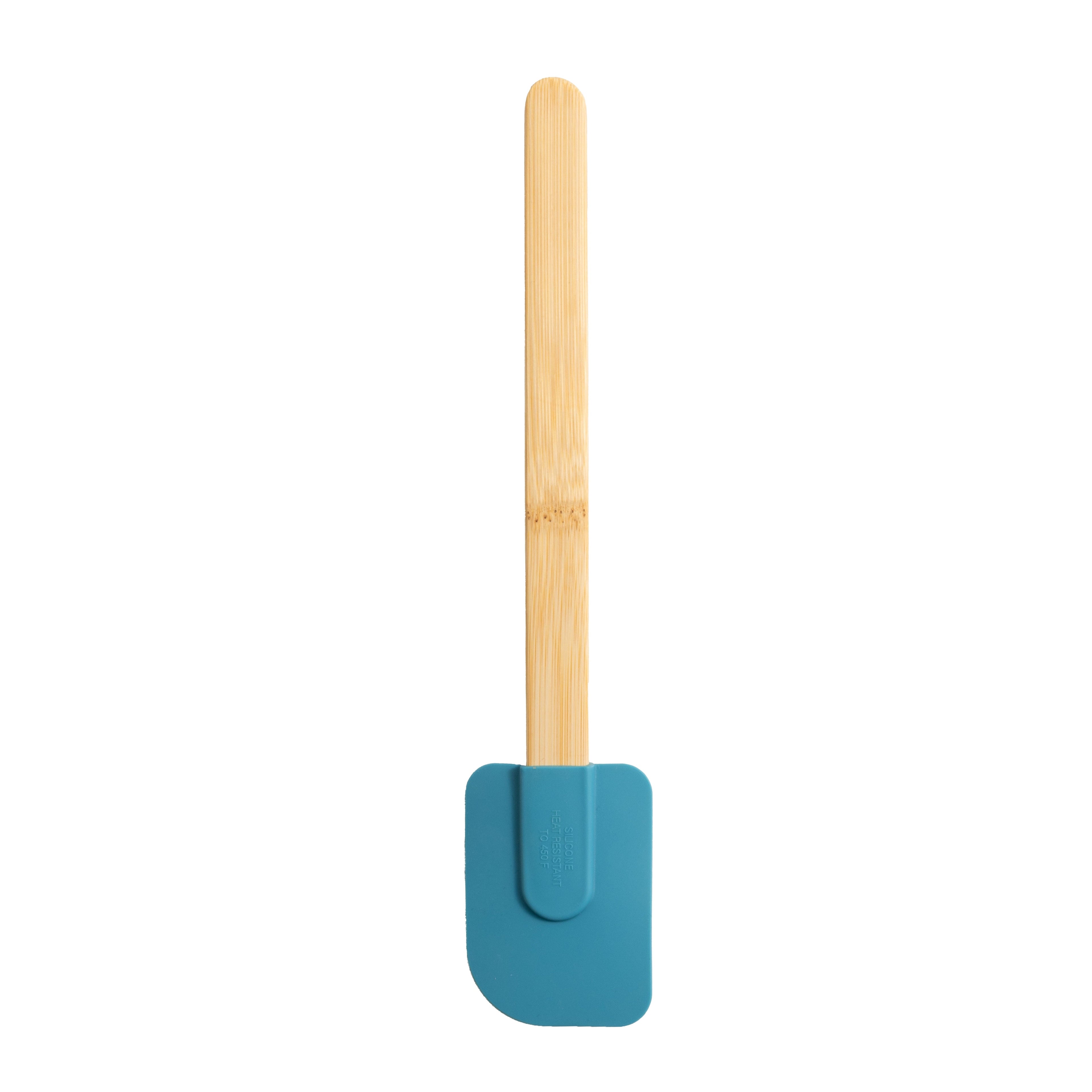 Silicone Spatulas Set 4 with Bamboo Handles, Blue