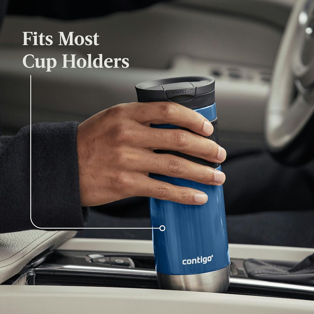 SNAPSEAL™ Insulated Stainless Steel Travel Mug with Grip, 20 oz - Blue Corn