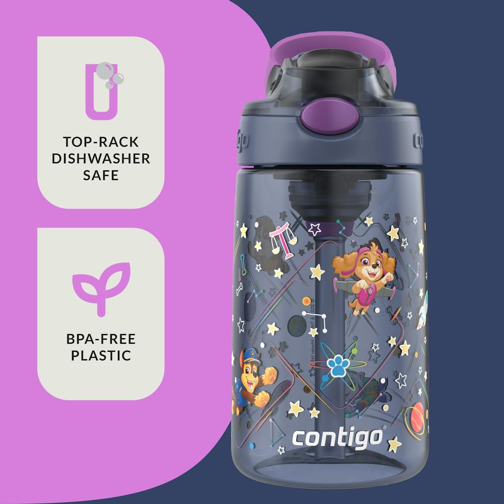 Contigo® Kids Water Bottle with Redesigned AUTOSPOUT® Straw, 14 oz - Purple Space Zodiac