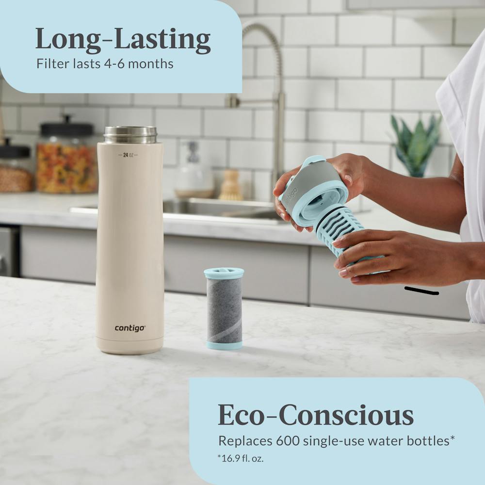 Contigo® Clybourn Chill Freeflow Filtration Stainless Steel Water Bottle with AUTOSEAL® Lid, 24oz - Salt