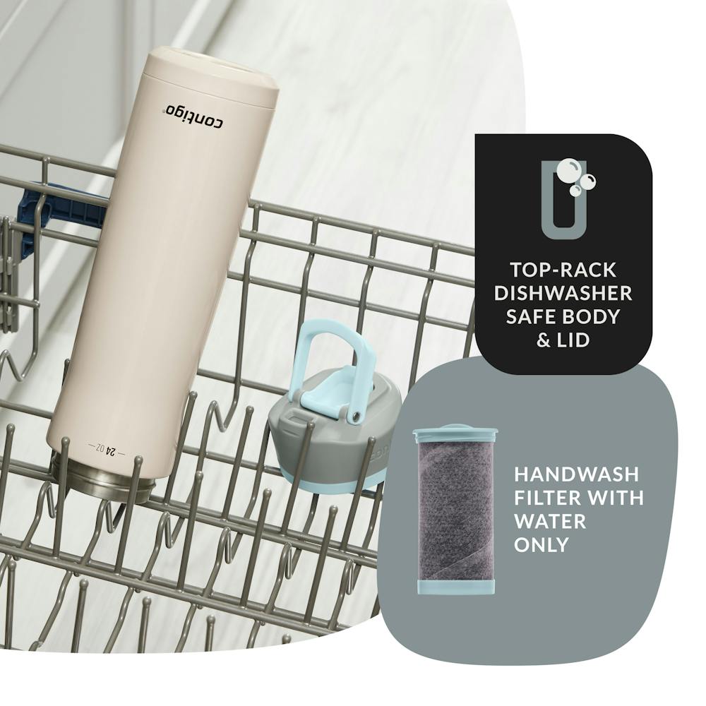 Contigo® Clybourn Chill Freeflow Filtration Stainless Steel Water Bottle with AUTOSEAL® Lid, 24oz - Salt