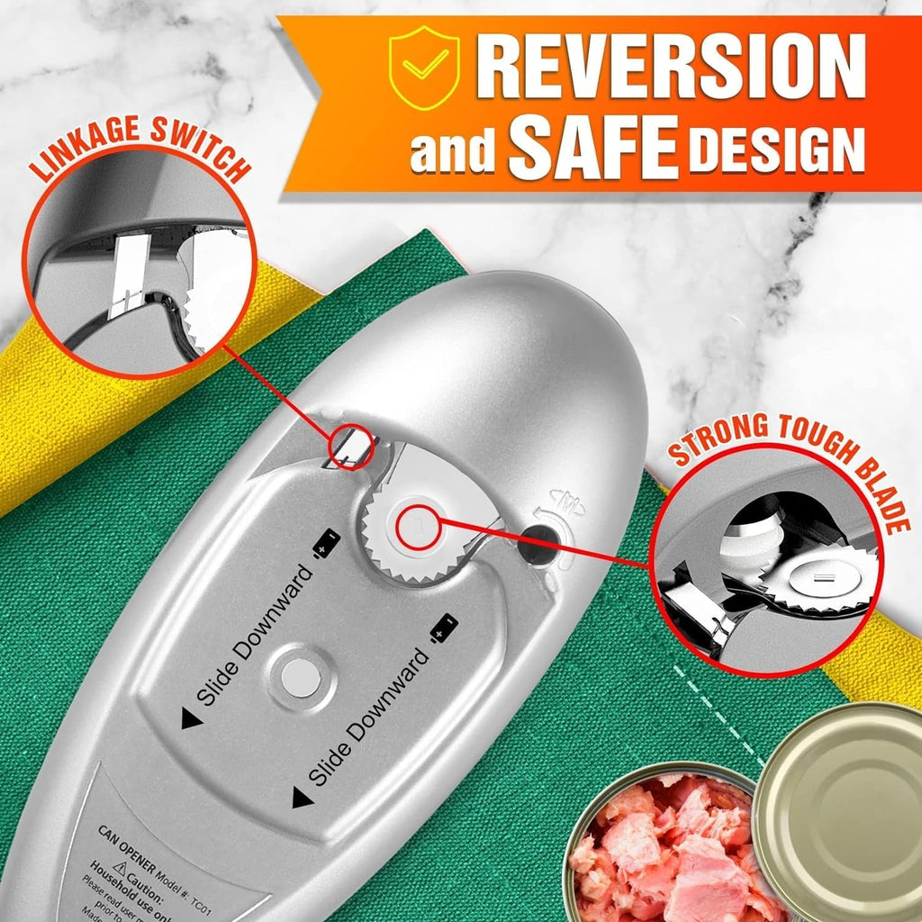 Electric Can Opener, One Touch Automatic with No Sharp Edges, Best Kitchen Gadget