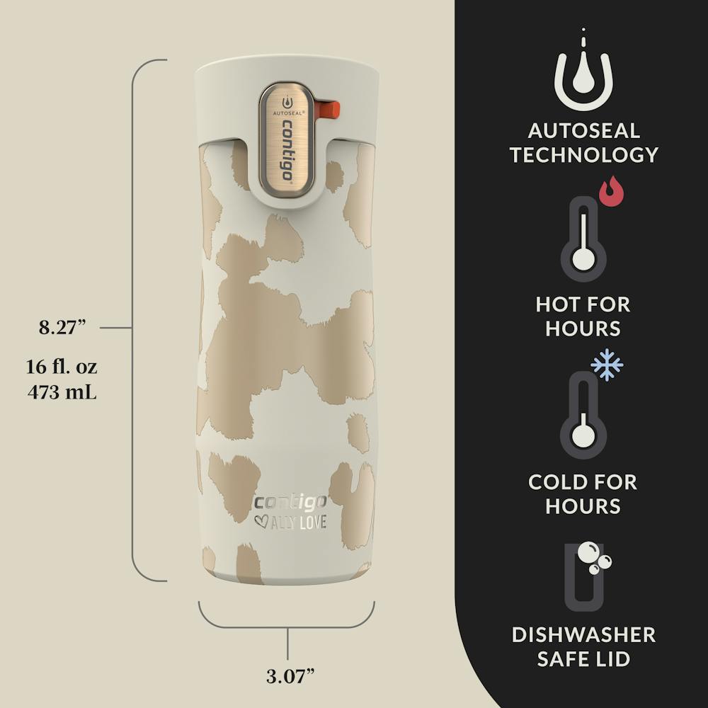 Contigo® x Ally Love West Loop 3.0 Stainless Steel Travel Mug with AUTOSEAL® Easy-Clean Lid, 16oz - Oatmilk