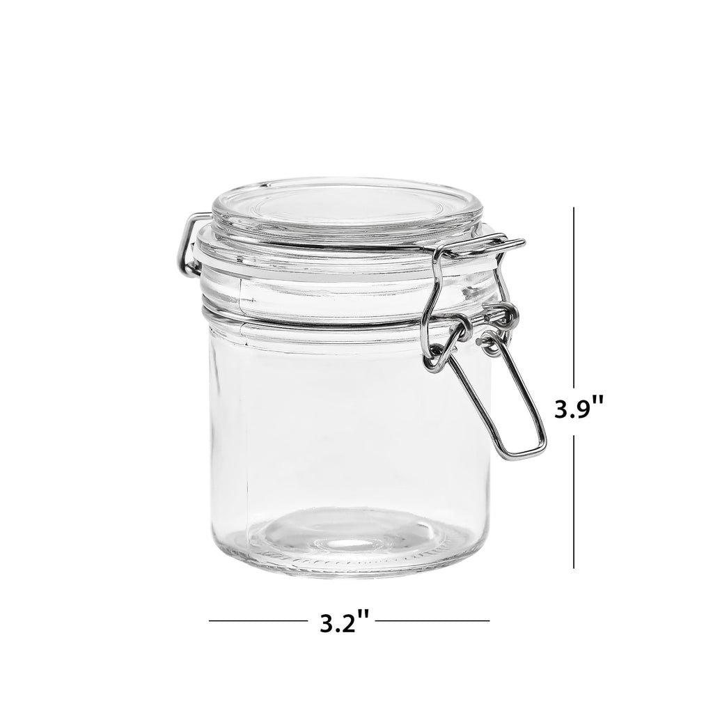 9.4 oz Glass Airtight Food Storage Jar Canister with Locking Lid, Kitchen Pantry Storage Container for Spic...