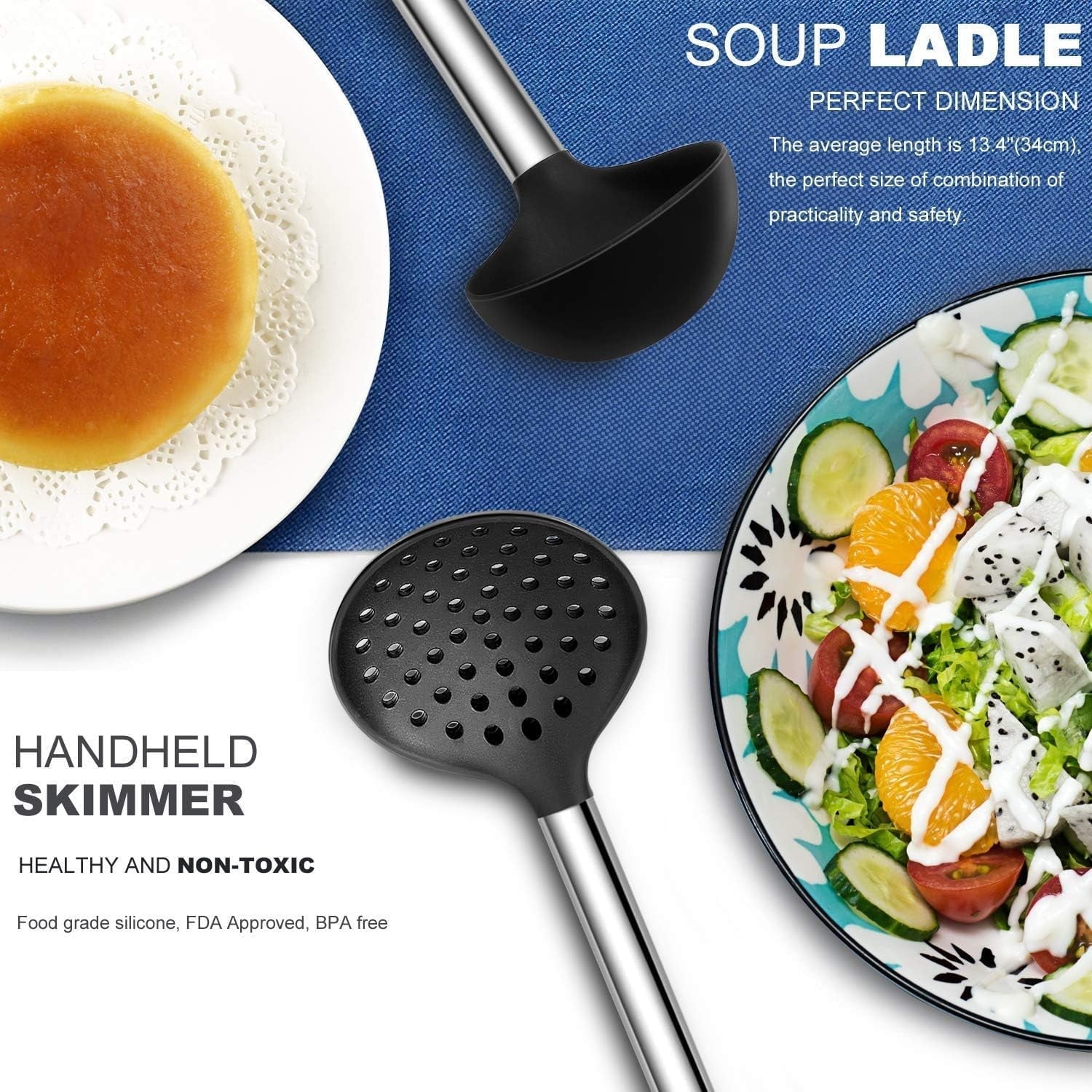 Kitchen Utensil Set-Silicone Cooking Utensils-33 Kitchen Gadgets & Spoons for Nonstick Cookware-Silicone and Stainles...