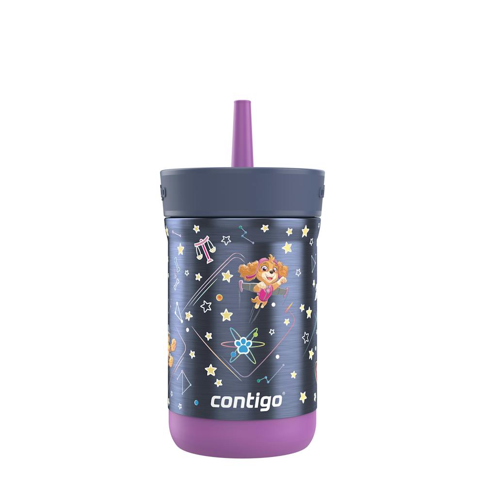 Contigo® Kids Leighton Spill-Proof Stainless Steel Tumbler with Straw, 12oz. - Deep Purple Space Zodiac