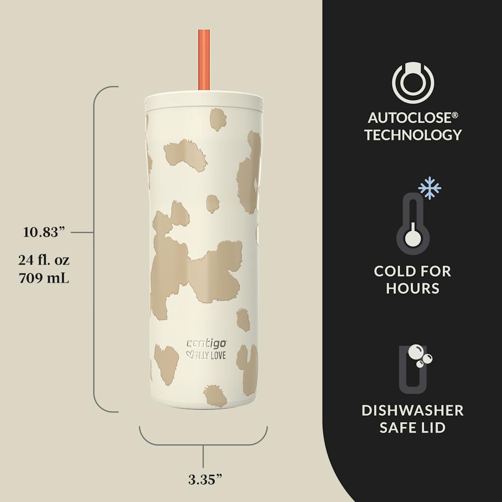 Contigo® x Ally Love Streeterville 2.0 Stainless Steel Tumbler with Straw, 24oz - Oatmilk