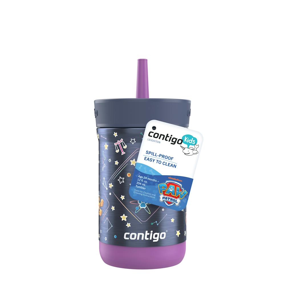 Contigo® Kids Leighton Spill-Proof Stainless Steel Tumbler with Straw, 12oz. - Deep Purple Space Zodiac