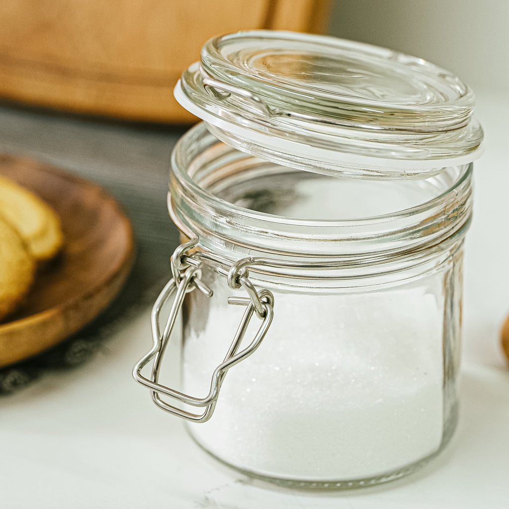 9.4 oz Glass Airtight Food Storage Jar Canister with Locking Lid, Kitchen Pantry Storage Container for Spic...