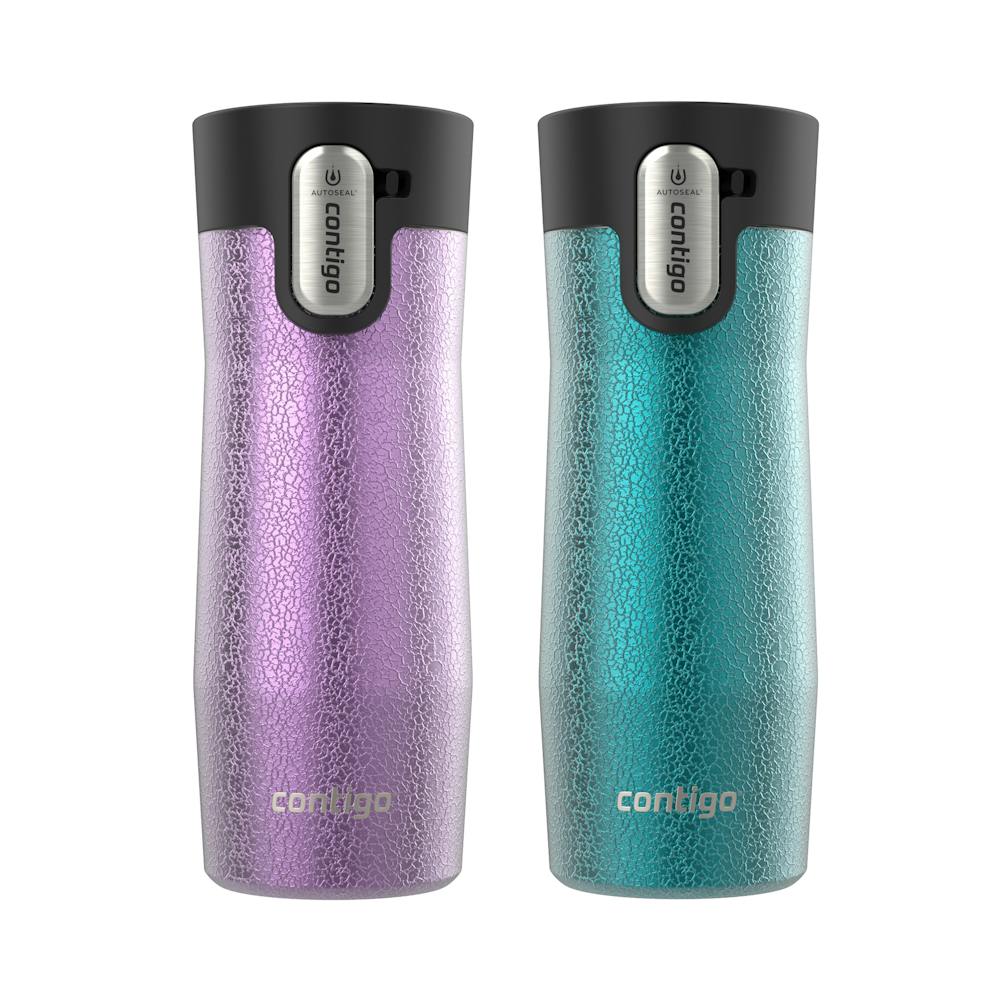 Contigo® West Loop 3.0 Stainless Steel Travel Mug with AUTOSEAL® Lid, 16oz, 2-Pack - Crystal Pansy & Crystal Juniper
