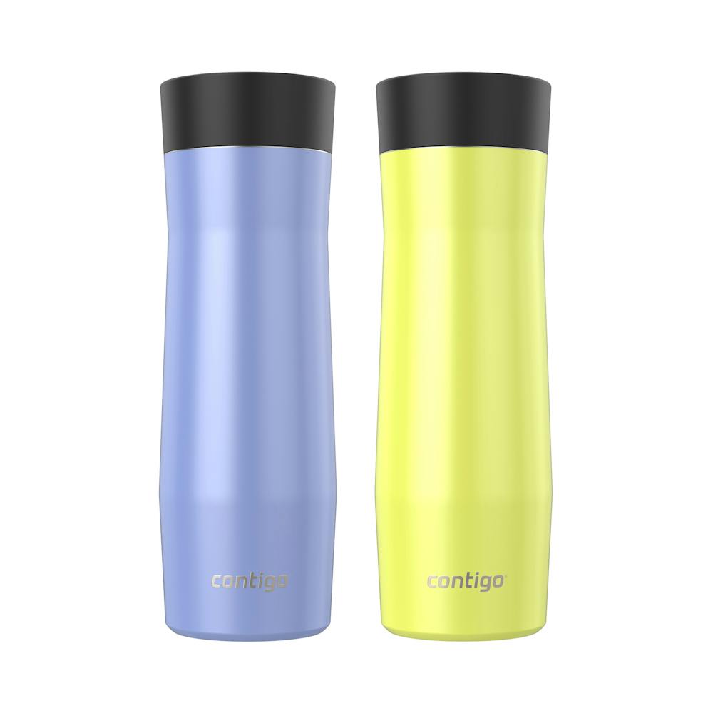 Contigo® West Loop 3.0 Stainless Steel Travel Mug with AUTOSEAL® Lid, 20oz, 2-Pack - Aster Frosted Pearl & Limelight Frosted Pearl