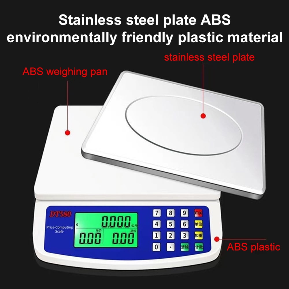 Food Scale, Large Digital Kitchen Scale,Plug-in and Battery Modes,for Cooking Baking,Silver
