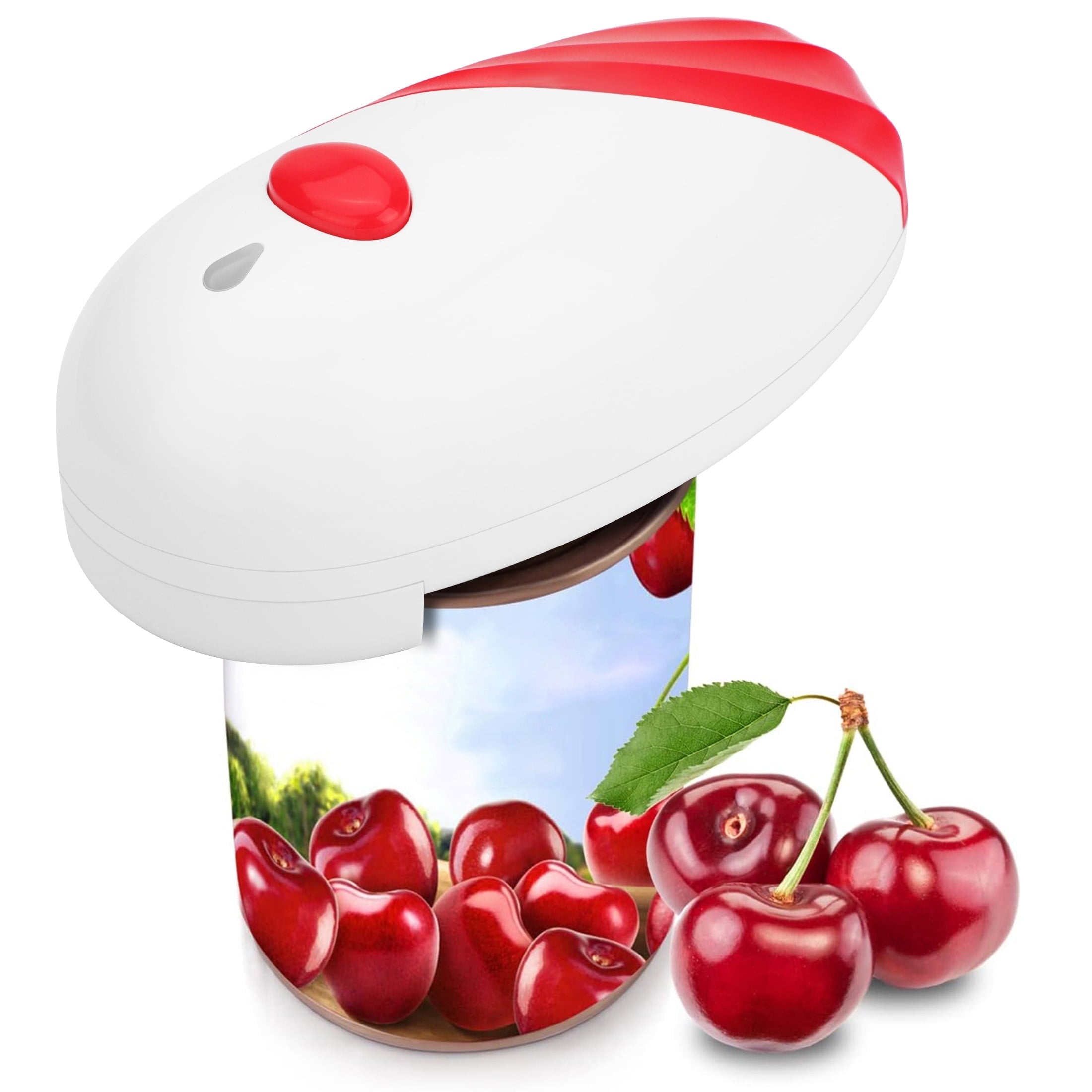 Electric Can Opener for Seniors with Arthritis, Smooth Edge, Hands Free, Battery Operated, Red