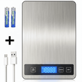 Digital Food Kitchen Scale, Gram Scale 1g/0.1oz Accuracy, 15kg/33lb Stainless Steel with 5 Units, Tare Function& LCD ...
