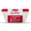 5.0-Cup Round Food Storage Containers, Ruby Red, 3 pack