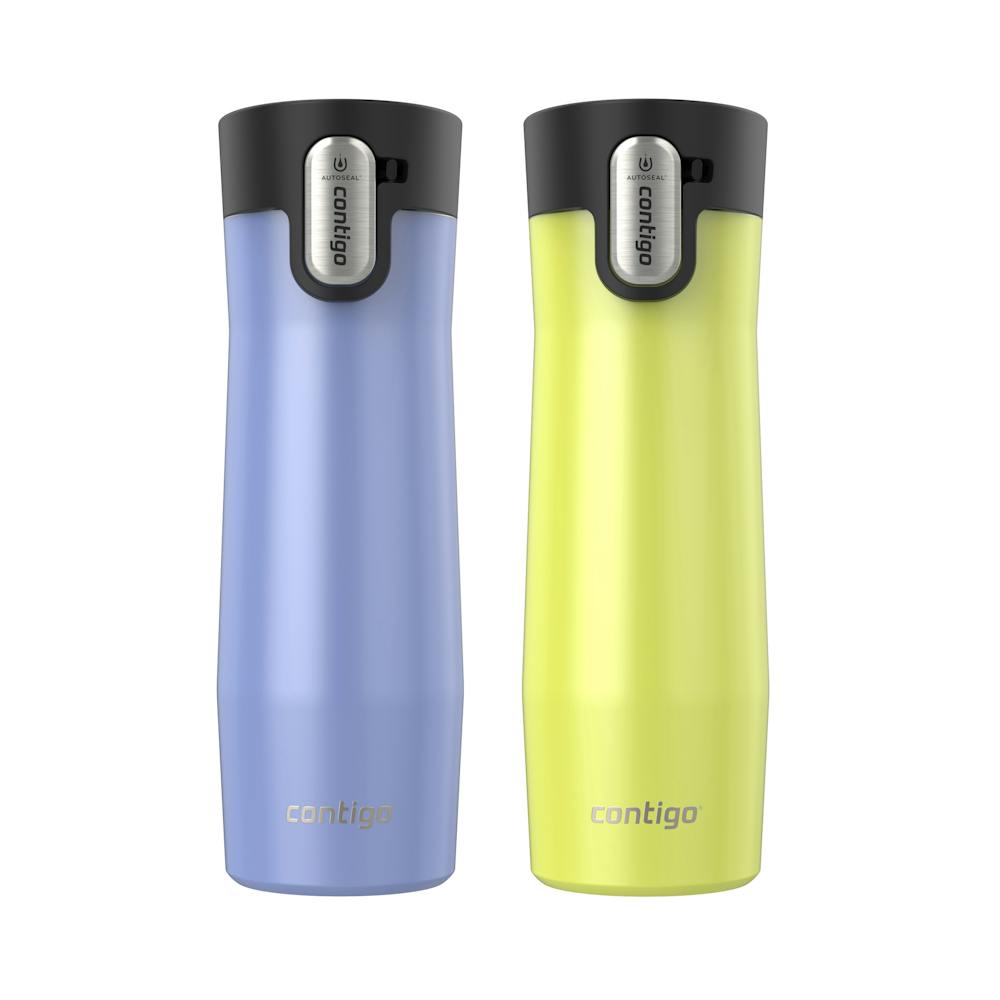 Contigo® West Loop 3.0 Stainless Steel Travel Mug with AUTOSEAL® Lid, 20oz, 2-Pack - Aster Frosted Pearl & Limelight Frosted Pearl