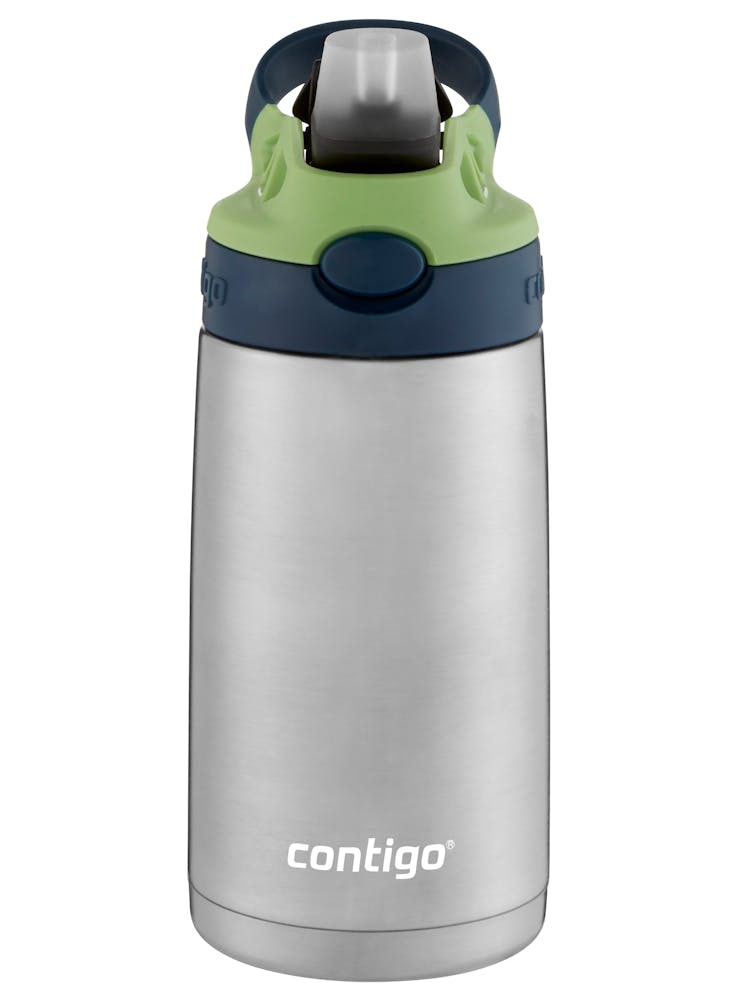 Contigo® Kids Straw Stainless Steel Water Bottle with AUTOSPOUT® Lid, 13oz - Blueberry & Green Apple