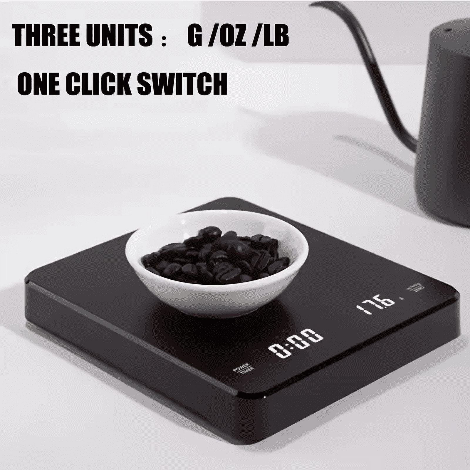 Digital Coffee Scale with Timer LED Screen Espresso USB 3kg Max.Weighing 0.1g High Precision Measures in Oz/ml/g Kitc...