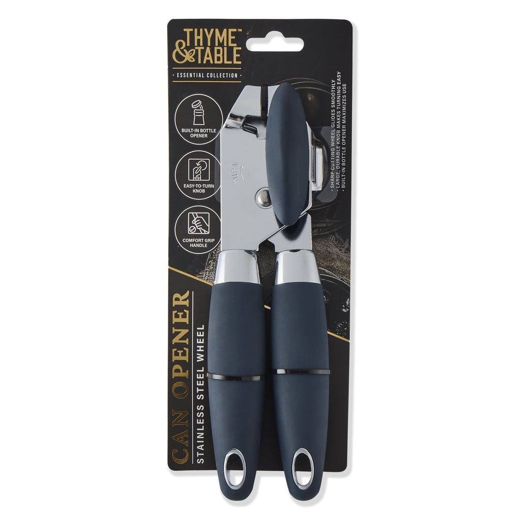 Manual Stainless Steel Can Opener with Easy-Turn Knob