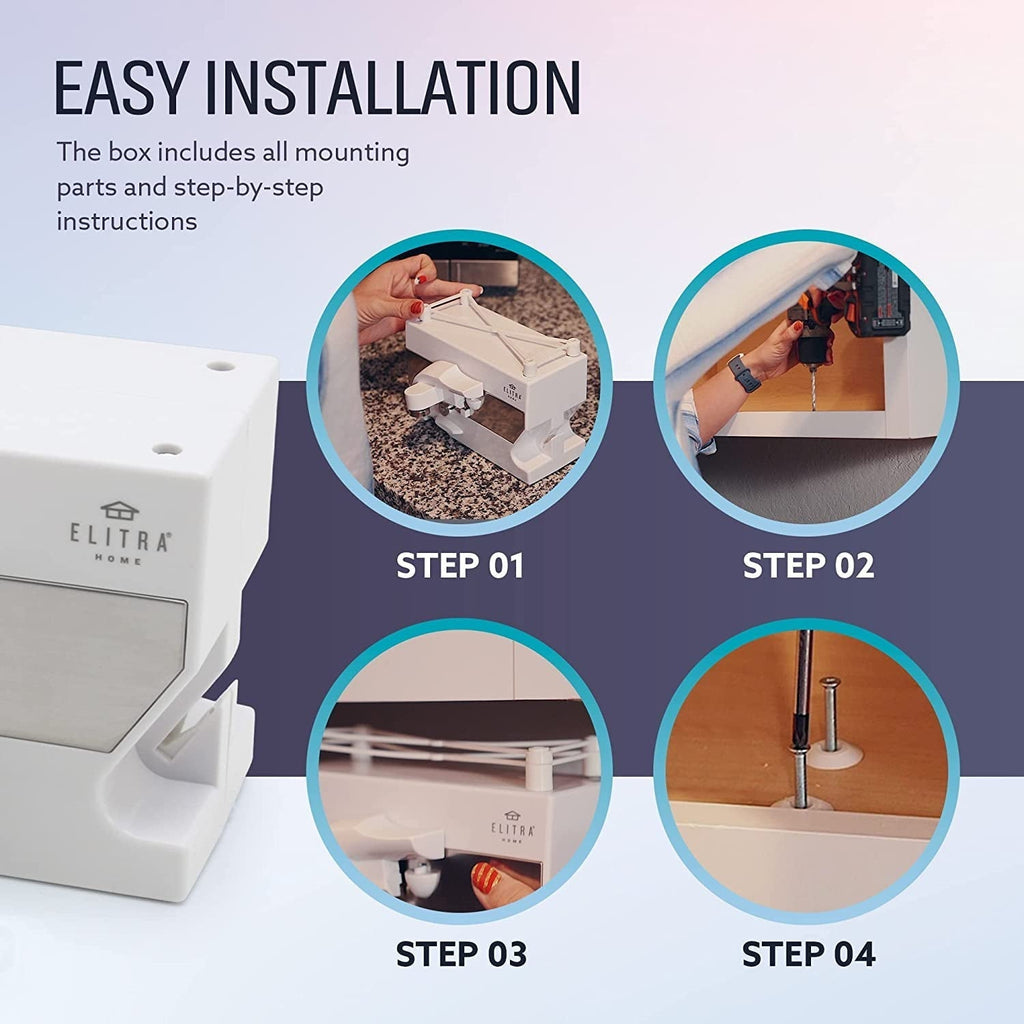 3 in 1 Under the Cabinet Electric Can Opener, Blade Sharpener, Bottle Opener, Under The Counter Mount, For Lar...