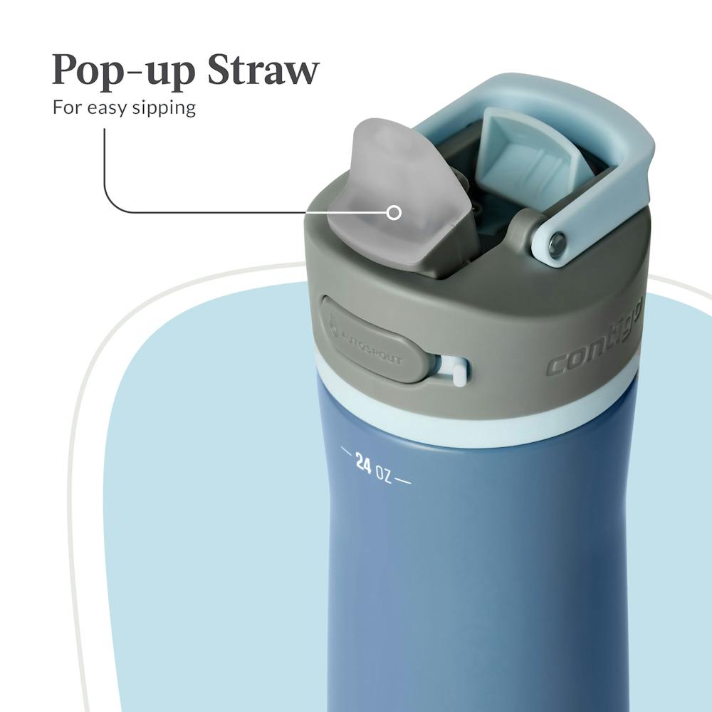 Contigo® Wells Chill Stainless Steel Filter Water Bottle with AUTOSPOUT® Straw Lid, 24 Oz. - Dark Ice