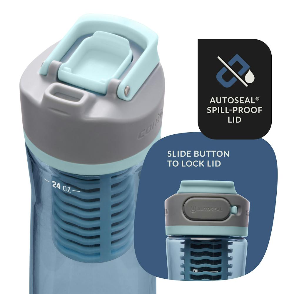Contigo® Clybourn Freeflow Filtration Tritan Water Bottle with AUTOSEAL® LID, 24oz - Dark Ice