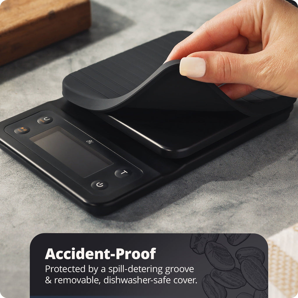 Coffee Scale with Timer, 0.1g Precision, 3kg Capacity, 6-Unit Digital Espresso & Pour-Over Scale, Silic...