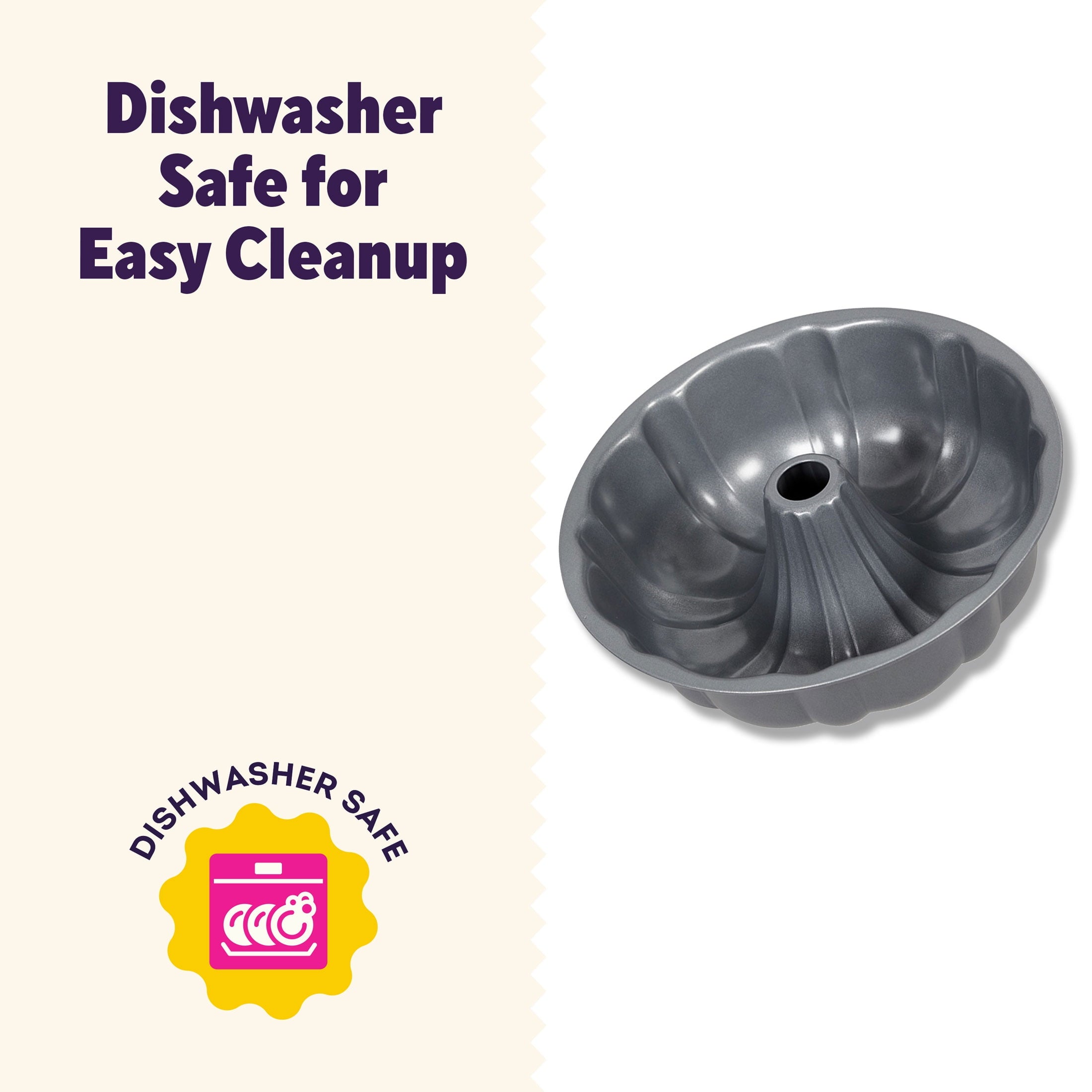 Everyday Non-Stick Bundt Cake Pan 9.51" Fluted Tube Baking Pan, Packaging May Vary