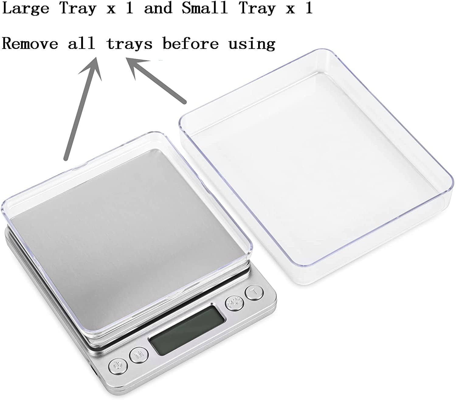 500g/ 0.01g Small Pocket Jewelry Scale, Digital Kitchen Scale with 2 Trays, Stainless Steel Gram Scales Weight Gram a...